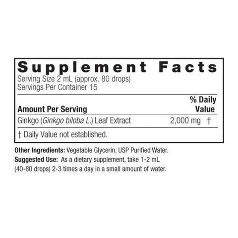 Nature's Answer, Ginkgo Leaf Fluid Extract Alcohol-Free, 2000 Mg, 1 Oz Nature's Answer