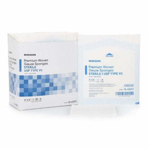 McKesson, Gauze Sponge 4 X 4 Inch 12-Ply Sterile 16-42442, Case Of 128