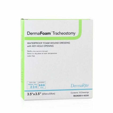 DermaRite, Foam Dressing 3-1/2 X 3-1/2 Inch, Box Of 10