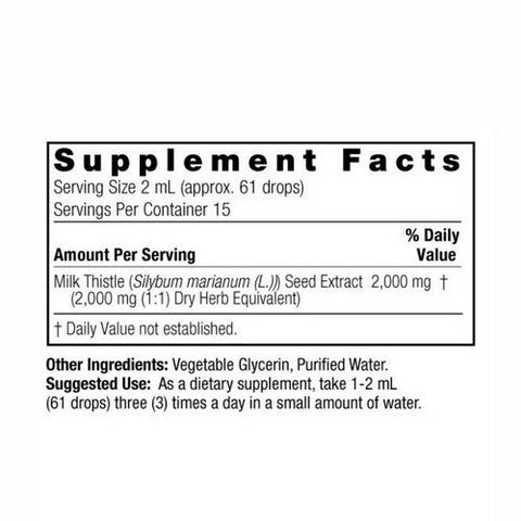 Nature's Answer, Milk Thistle Seed Fluid Extract Alcohol-Free, 2000 Mg, 1 Oz Nature's Answer