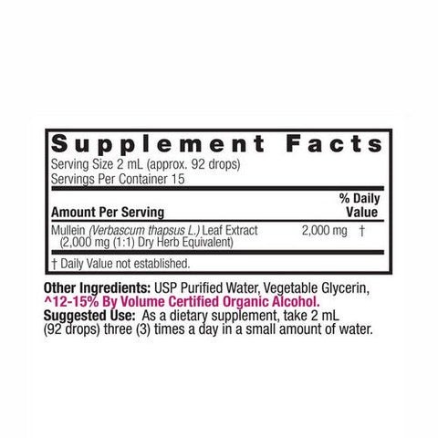 Nature's Answer, Mullein Leaf Low Alcohol, 1 Oz Nature's Answer
