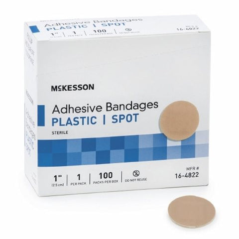 McKesson, Adhesive Spot Bandage 1 Inch Plastic Round Kid Design 16-4832-17, Box Of 100