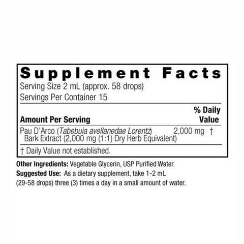 Nature's Answer, Pau D' Arco Bark Alcohol-Free, 2000 Mg, 1 Oz Nature's Answer