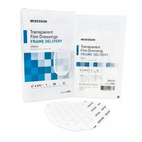 McKesson, Transparent Film Dressing 4 X 4-3/4 Inch Frame Style Delivery Octagon 4986, Count of 1