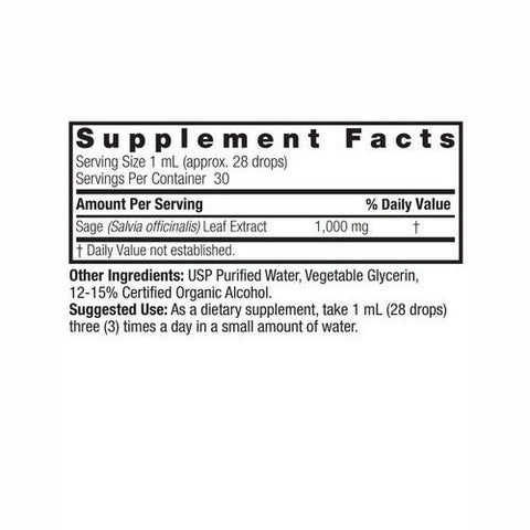 Nature's Answer, Sage Leaf Extract Low Alcohol, 1000 Mg, 1 Oz Nature's Answer