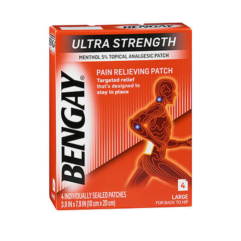 Bengay, Topical Pain Relief Bengay Ultra Strength 5% Strength Menthol Patch 4, Box Of 1