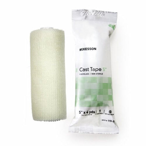 McKesson, Cast Tape 5 Inch X 12 Foot Fiberglass White 115-5, Box Of 10