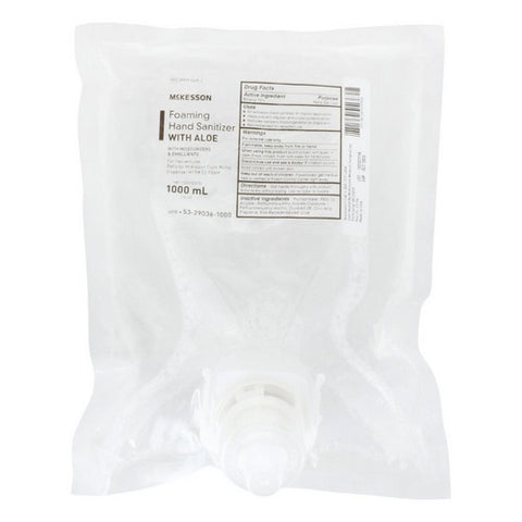 McKesson, Hand Sanitizer with Aloe McKesson 1,000 mL Ethyl Alcohol Foaming Dispenser Refill Bag, Count of 4