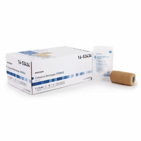 McKesson, Cohesive Bandage 4 Inch X 5 Yard Self-Adherent Closure Tan Sterile 16-53434, Count of 1