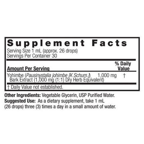 Nature's Answer, Yohimbe Bark, ALCOHOL FREE, 1 OZ