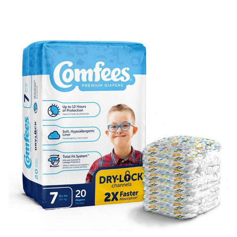 Attends, Premium Baby Diapers With Total Fit System For Boys And Girls Size 7, Case Of 4