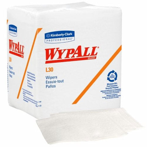 Kimberly Clark, Task Wipe WypAll L30 Light Duty White NonSterile Double Re-Creped 12 X 12-1/2 Inch Disposable, Pack Of 90
