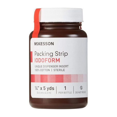 McKesson, Wound Packing Strip Iodoform 1/4 Inch X 5 Yard Sterile Antiseptic, Count of 12