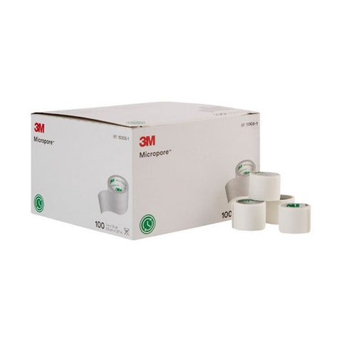 3M, Medical Tape Micropore White 1 Inch X 1-1/2 Yard Paper NonSterile, Case Of 5