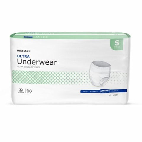 McKesson, Unisex Adult Absorbent Underwear Ultra Pull On with Tear Away Seams Small Disposable Heavy Absorbency, Count of 1