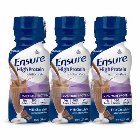 Ensure, Oral Supplement Ensure  High Protein Milk Chocolate Flavor 8 oz. Container Bottle Ready to Use, Count of 24