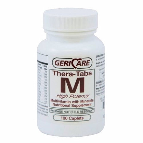 McKesson, Multivitamin Supplement with Minerals Geri-Care Caplet 100 per Bottle, 100 Caplets