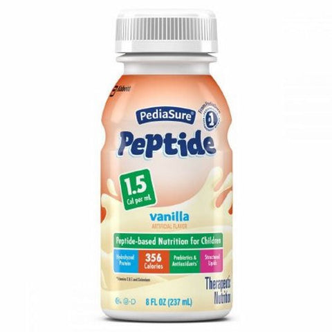 Abbott Nutrition, Pediatric Oral Supplement PediaSure  Peptide 1.5 Cal Vanilla 8 oz. Bottle Ready to Use, Count of 24