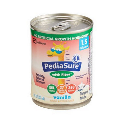 Abbott Nutrition, Pediatric Oral Supplement PediaSure  1.5 Cal with Fiber Vanilla Flavor 8 oz. Can Ready to Use, Count of 24