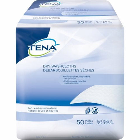 Washcloth TENA  13 X 15 Inch White Disposable Count of 16 by Tena