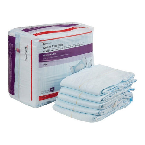 Cardinal, Unisex Adult Incontinence Brief Overnight Quilted Large Disposable Heavy Absorbency, Count of 4