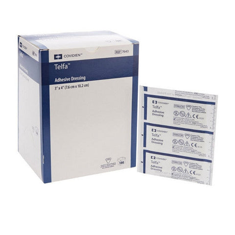 Cardinal, Adhesive Dressing Telfa 3 X 4 Inch Film / Cotton Rectangle White Sterile, Case Of 12 Cardinal