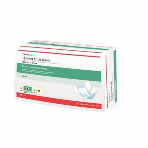 Unisex Adult Incontinence Brief Wings Ultra Tab Closure Large Disposable Heavy Absorbency Count of 18 by Cardinal