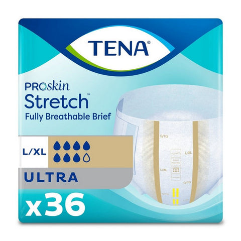 Tena, Unisex Adult Incontinence Brief, Pack Of 36