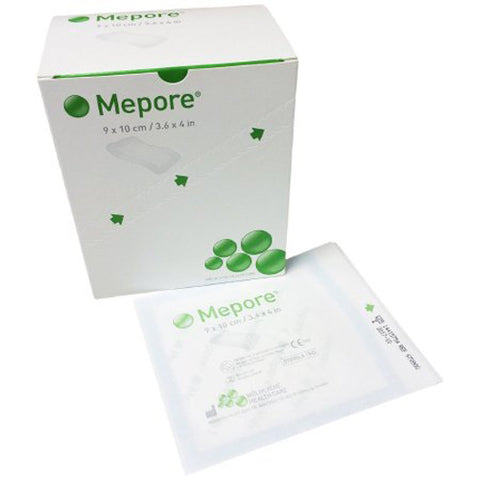 Molnlycke, Adhesive Dressing Mepore  3-3/5 X 4 Inch NonWoven Spunlace Polyester Rectangle White Sterile, Case Of 8