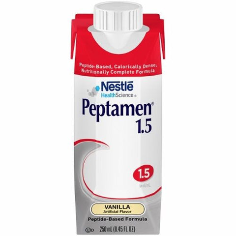 Nestle Healthcare Nutrition, Oral Supplement / Tube Feeding Formula Peptamen  1.5 Vanilla Flavor 250 mL Container Carton Ready to, 250 Ml
