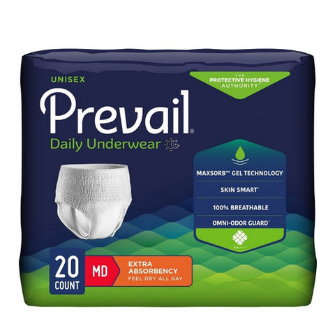 Prevail, Daily Unisex Adult Incontinence Underwear Extra Absorbency, Case Of 4