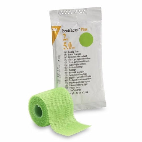 3M, Cast Tape 3M Scotchcast Plus 2 Inch X 12 Foot Fiberglass Bright Green, Box Of 10