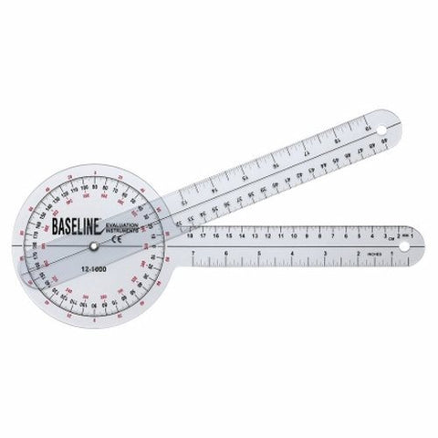 Fabrication Enterprises, Goniometer Baseline  Plastic 12 Inch Arm Length 1Â° Increments Inches and Centimeters, Count of 1