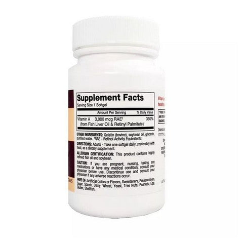 Major Pharmaceuticals, Vitamin A Vitamin Supplement, 3000 Mcg, 100 Tabs Major Pharmaceuticals