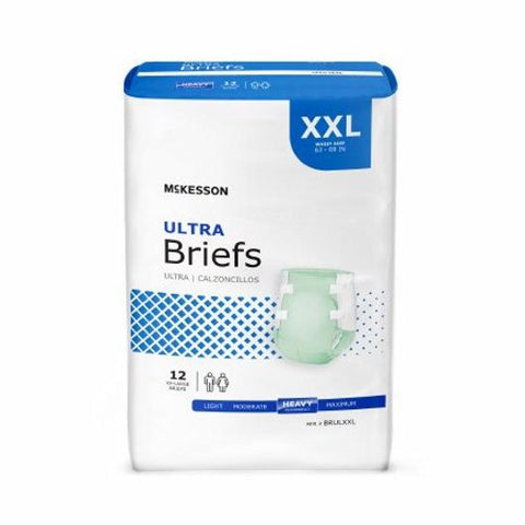 McKesson, Unisex Adult Incontinence Brief Ultra 2X-Large Disposable Heavy Absorbency, Count of 4