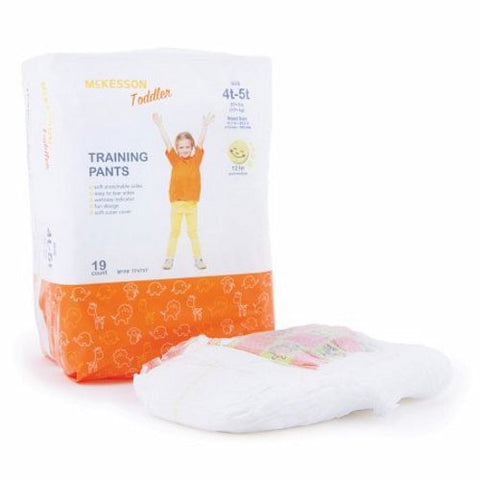 McKesson, Unisex Toddler Training Pants Pull On with Tear Away Seams Size 4T to 5T Disposable, Count of 1
