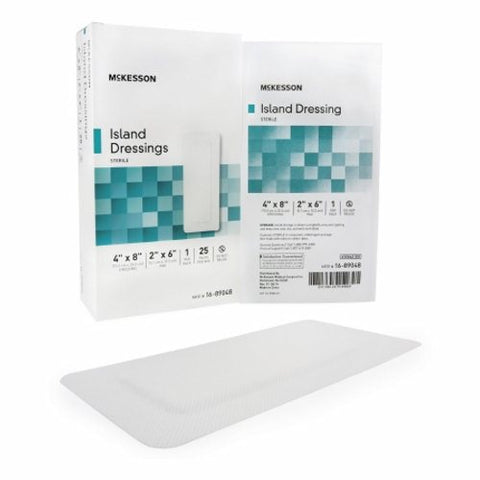 McKesson, Adhesive Dressing McKesson 4 X 8 Inch Polypropylene / Rayon Rectangle White Sterile, Count of 1