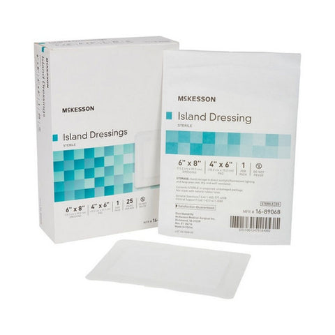 McKesson, Adhesive Dressing McKesson 6 X 8 Inch Polypropylene / Rayon Rectangle White Sterile, Box Of 25