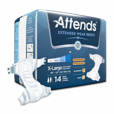 Attends, Attends Overnight Brief Unisex Adult Incontinence X-Large Disposable Heavy Absorbency, Count of 14