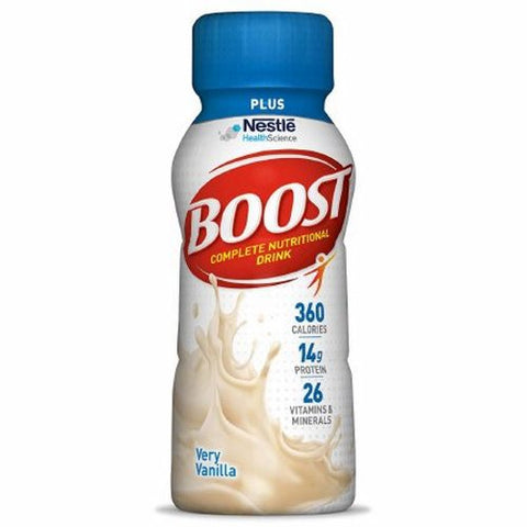 Nestle Healthcare Nutrition, Oral Supplement Boost  Plus Very Vanilla Flavor 8 oz. Container Bottle Ready to Use, Case of 6