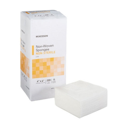 McKesson, Nonwoven Sponge 4 X 4 Inch 4-Ply NonSterile 94442000, Pack Of 200 McKesson