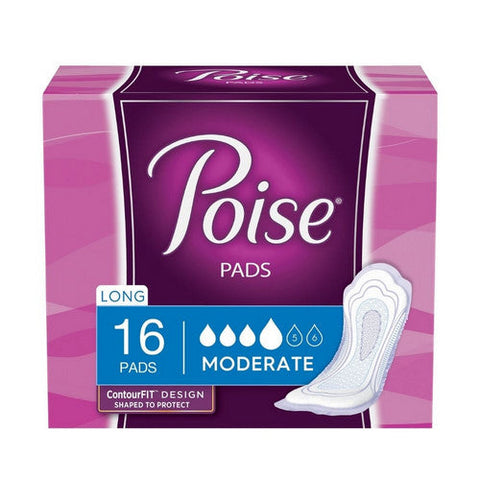 Poise, Bladder Control Pad Poise  12.4 Inch Length Moderate Absorbency Polymer Core Regular Adult Female Di, Case Of 6 Poise