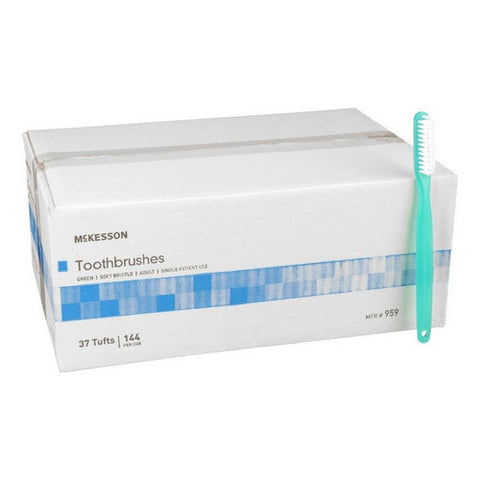 McKesson, Toothbrush McKesson Green Adult Soft, Box Of 144 McKesson