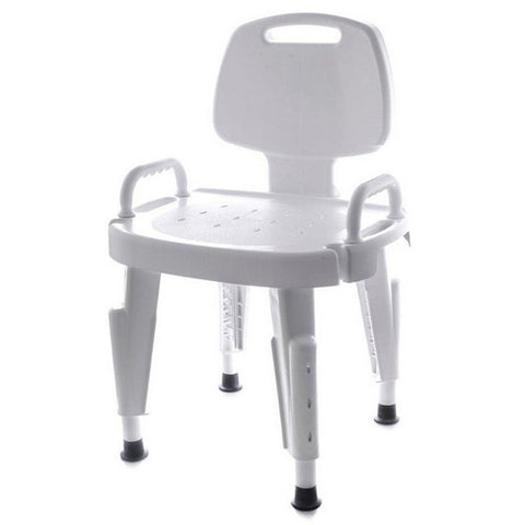 Maddak, Shower Bench Maddak Removable Arm Plastic Frame With Backrest 16 to 21 Inch Height, Count of 1