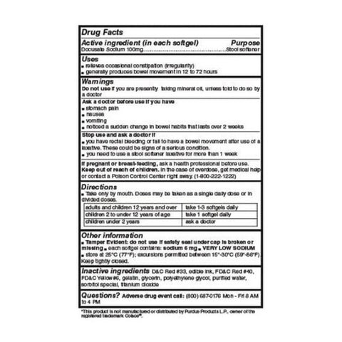 SDA Labs, Stool Softener Original, 100 mg, Original 100 Softgels