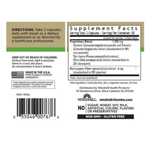 Windmill Health, Turmeric Complex, 1500 mg, 60 Caps