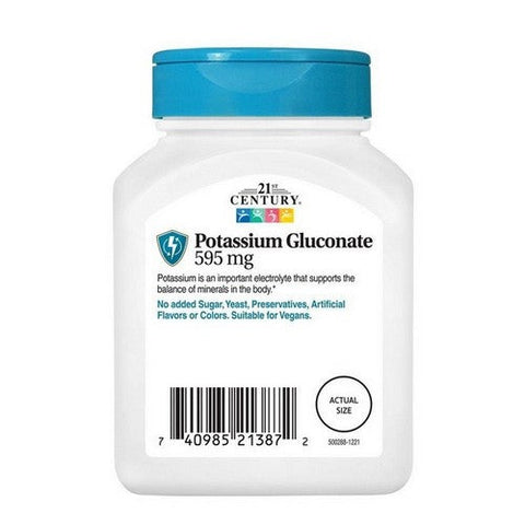21st Century, Potassium Gluconate, 595 Mg, 110 Tabs 21st Century