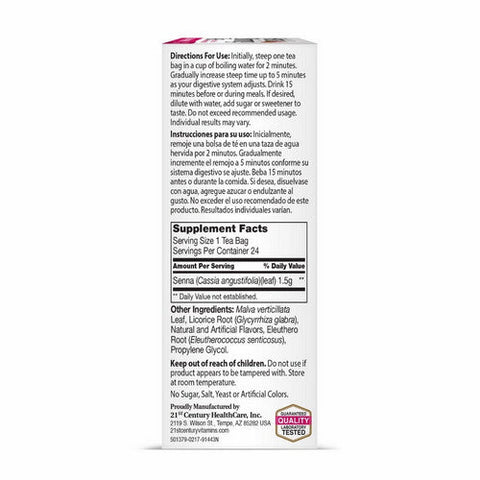 21st Century, Herbal Slimming Tea Cranraspberry, 24 Bags 21st Century
