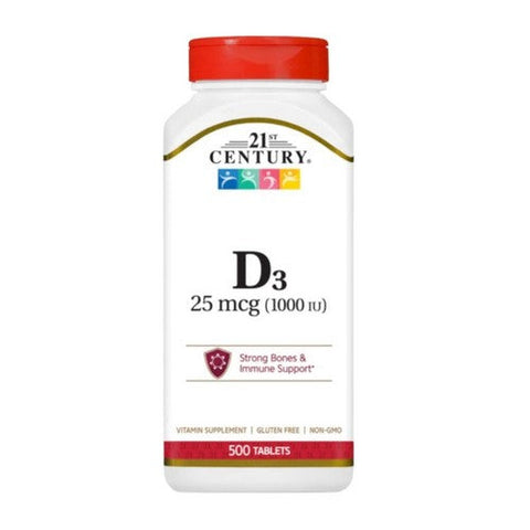 21st Century, Vitamin D3, 1000IU, 500 Tabs 21st Century