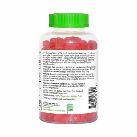 21st Century, Vitajoy Biotin, 5000Mcg, 120 Veg Caps
